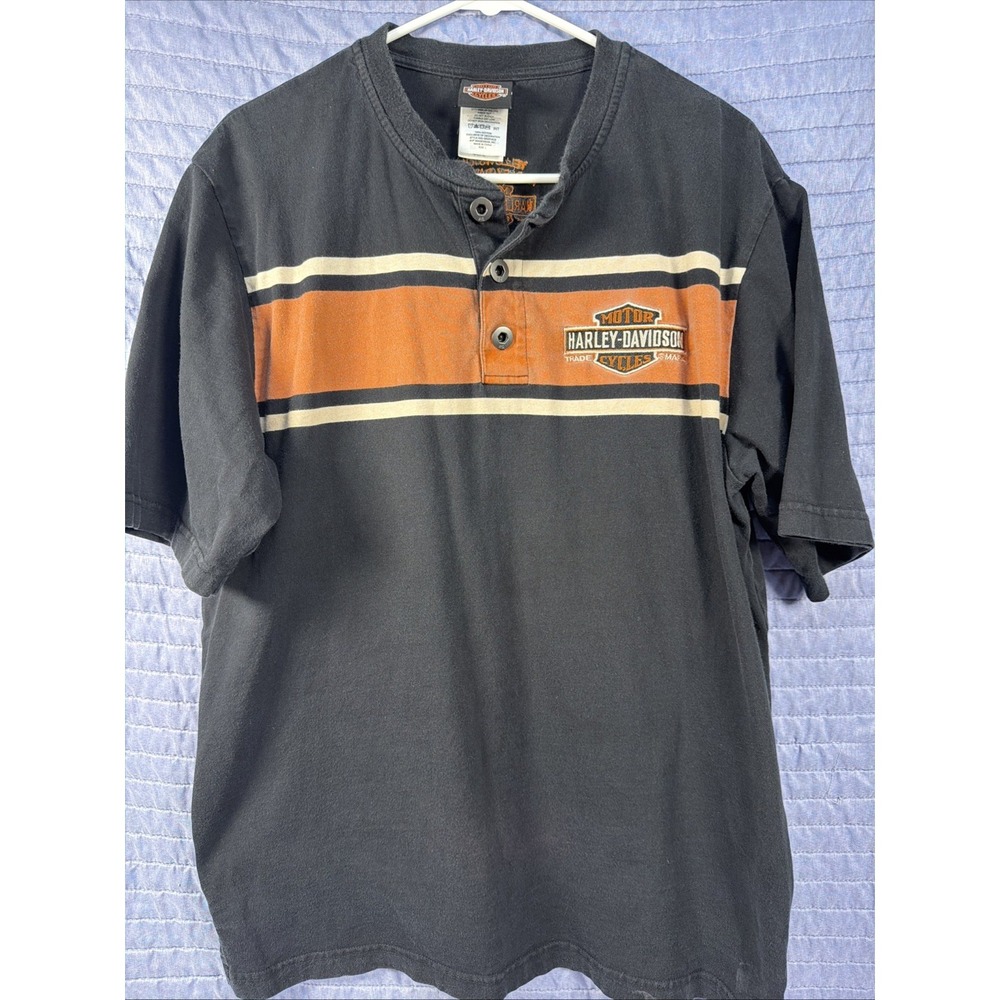 Harley-Davidson Yellowstone Harley Belgrade Montana Henley Mens L Biker Shirt